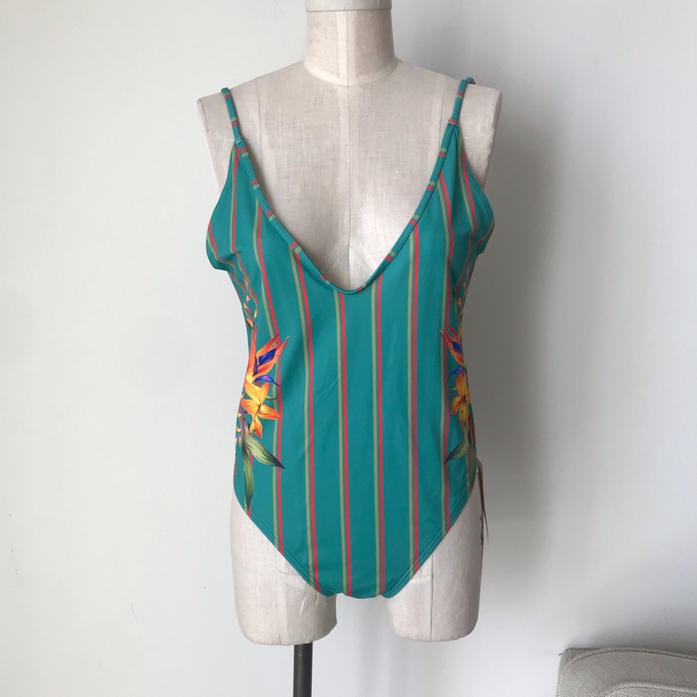 UO Out From Under Green Kendall One-Piece Swimsuit